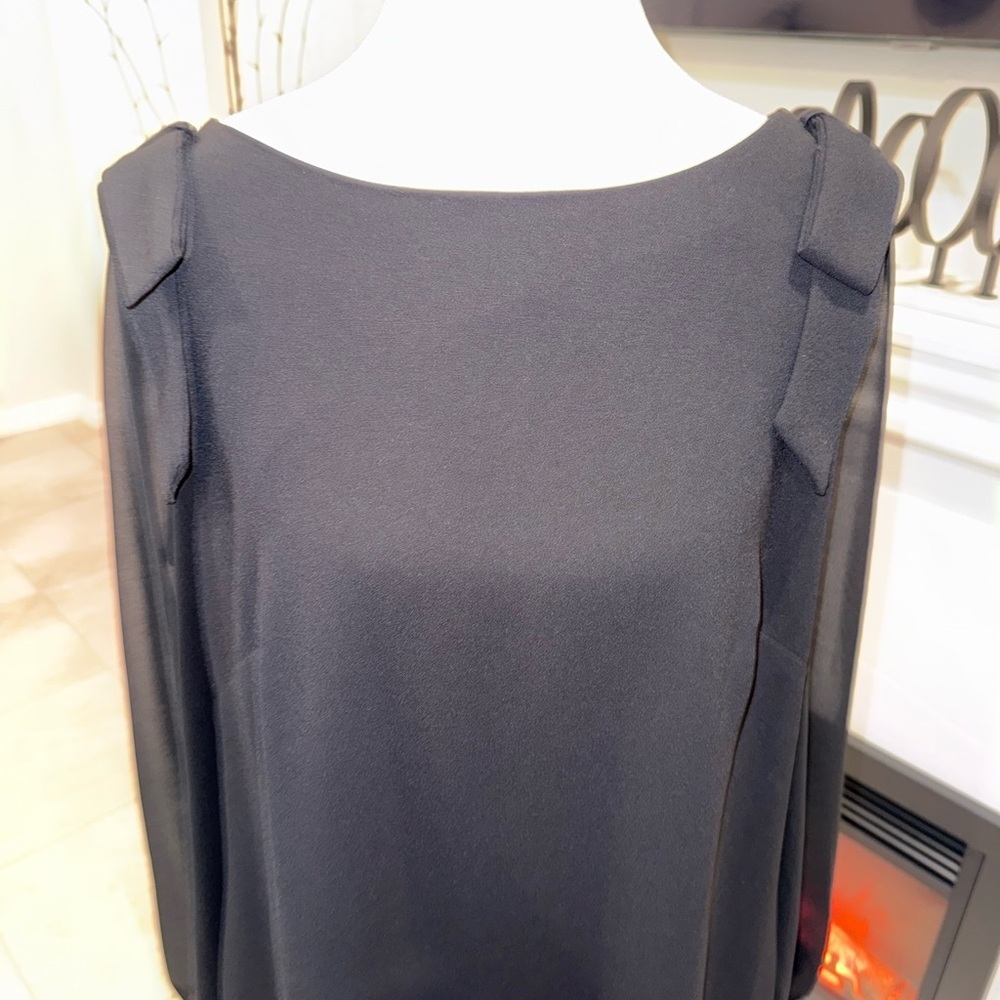 NWT Ann Taylor Black Long Sleeve Dress Size 10 - Picture 3 of 12